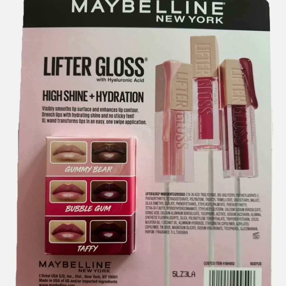 Maybelline Lifter Gloss Trio - Gummy Bear, Bubble Gum, Taffy